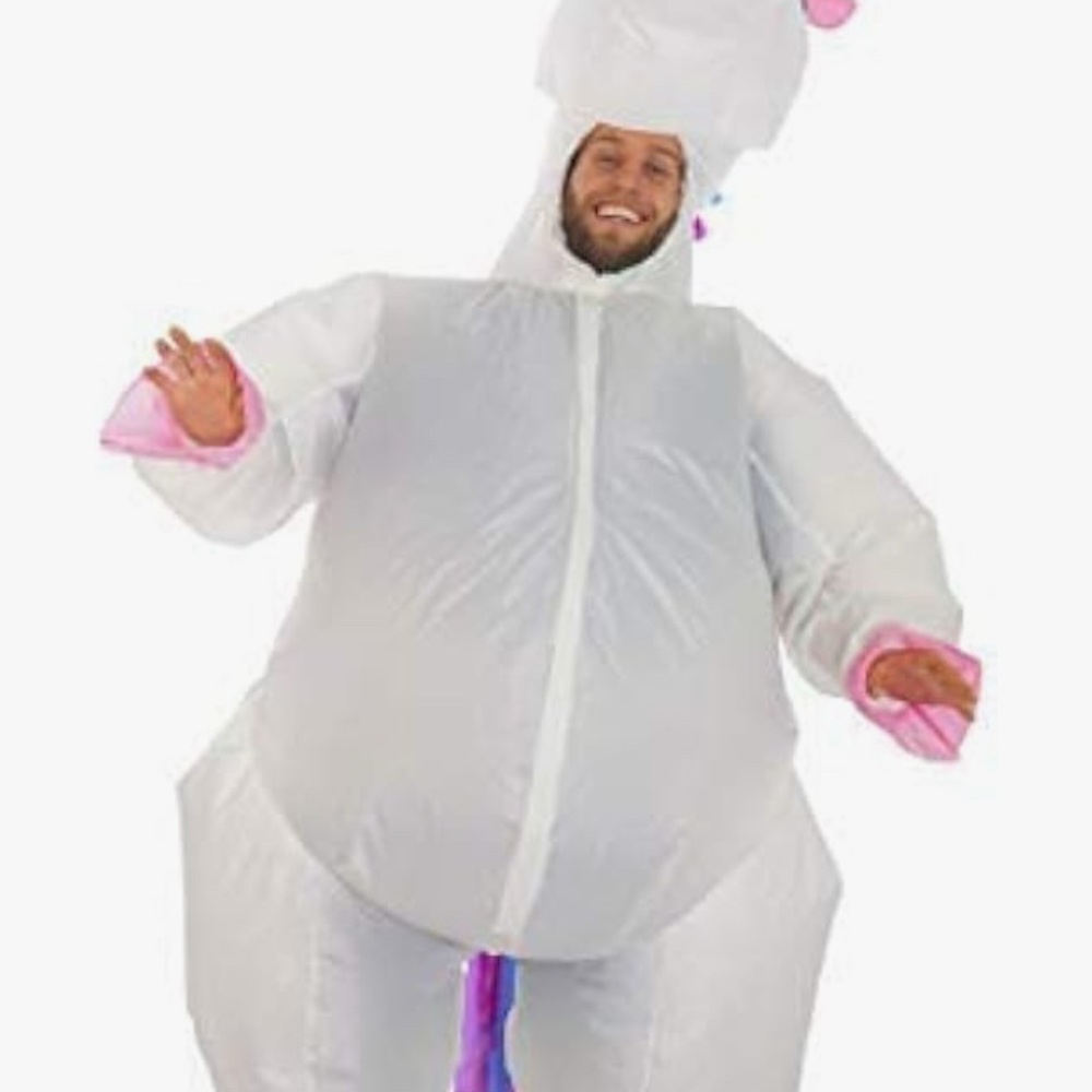 Inflatable White Unicorn Costume